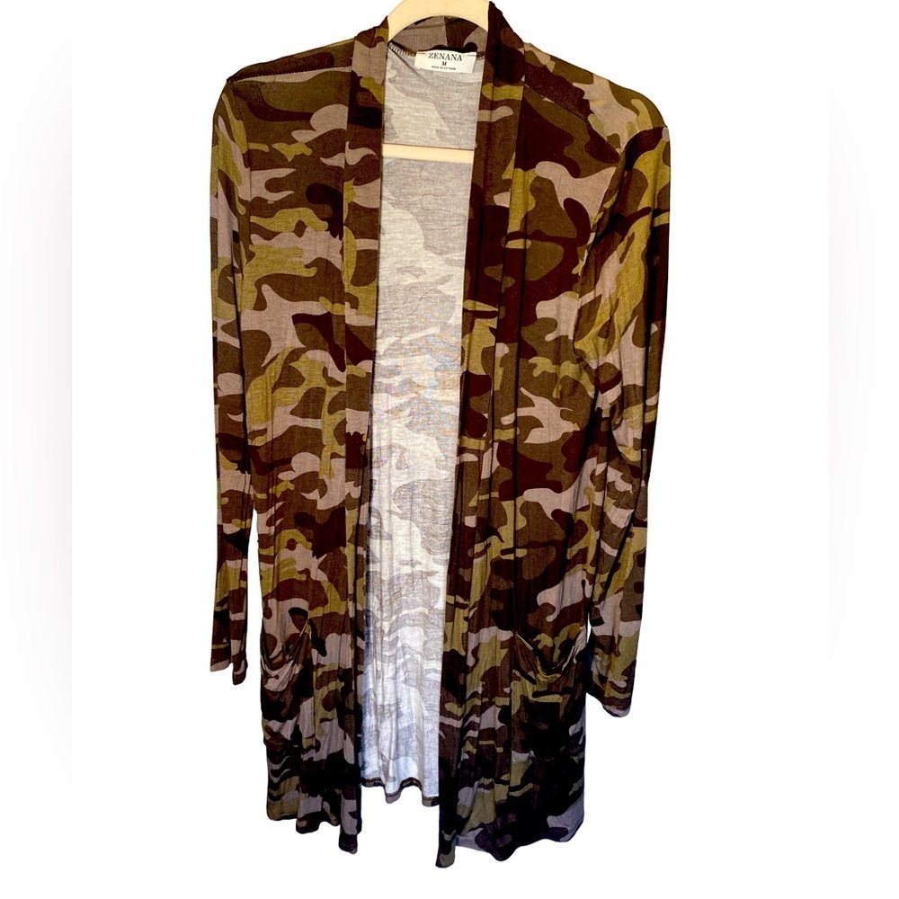 Zenana Camo Cardigan Size M